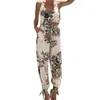 feitong floral ladies jumpsuits Women's Printing Color Casual Sleeveless V-neck Strap Lace Jumpsuit Summer Women #w35