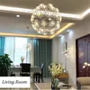 K9 Crystal LED Pendant Lamp Luxury Dandelion Suspension Light Hotel Restaurant Mall Living Room Bedroom Flower Hängande belysning