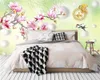 Custom 3d Flower Wallpaper Home and White Floating Ball Magnolia Orchid Custom Interior Romantic Interior Decoration Wallpaper