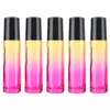 Aihogard 5 pièces 10ML dégradé couleur verre épais rouleau sur huile essentielle vide bouteille de parfum rouleau boule Durable pour Travel1992198