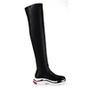 Vendita calda- Plus 29-46 Stivali elasticizzati con piattaforma con cerniera da donna Stivali sopra il ginocchio Scarpe basse da donna casual Calzature di moda in pelliccia calda invernale