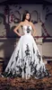 Vintage Black and White Gothic Wedding Dresses Strapless Detachable Train Women Non Traditional Bridal Gowns With Color Custom Made