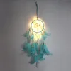 New India Handmade Led Light Dream Feathers Feathers 자동차 집 벽 집 벽 교수형 장식 장식 선물 선물 Dreamcatcher Wind Chime