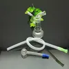 Transparent Portable Special-shaped Glass Water Tobacco Bottle Glass water hookah Handle Pipes smoking pipes High quality