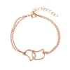 Cat Moon Bracciali Hollow Cute Animal Cat Love Heart Charm Bracciale Dolce braccialetto multistrato