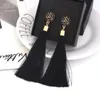 Crystal Flower Rose Tassel Earrings Studs Chandelier Dangle Gold Earrings Fashion Jewelry for Women Will and Sandy Drop Ship