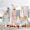 Ahşap Paskalya kolye DIY Ahşap Paskalya Günü Bunny Nefis Dekorasyon Bahar Ahşap Papyon Tavşan Süsler