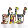 Water Hookahs Transfer Afdrukken Siliconen Pipe Rig Onbreekbare DAB met roestvrijstalen nagel Dabber Jar Container 439