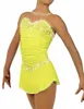 Vente chaude robe de patinage artistique femmes costumes de sport contemporains jupes brillantes filles à la main robe de patinage sans manches en gros