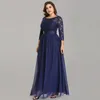 plus size mother of bride dresses cheap navy blue top lace ankle length women prom party gowns scoop chiffon mom dress with belt