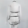 Grilhões de couro do pentagrama com alças de gaiola da gaiola da gaiola da liga de corrente para mulheres Suspenders Bondage Fashion Skirt Acessórios1
