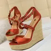 Chaussures à semelles compensées pour femmes sandales à plateforme peep toe sandales chaussures femme sandalias mujer 2019 zapatos de mujer chaussures femme chaussures d'été