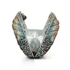 Bardzo błyszczące moda luksusowy projektant ładny zwierząt ptak pełny rhinestone diamenty kolorowe kryształ kobiety pani sprzęgła wieczorne torby