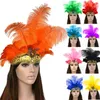 Indian Crystal Crown Feather Headbands Party Festival Kutlaması Headdress Karnaval Başlık Başlığı Cadılar Bayramı New226E