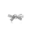 2 Color Crystal Bowknot Alloy Charm Bead Fashion Women Jewelry Stunning European Style For Pandora Bracelet