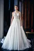 Dresses Bohemian Beach Lace Appliqued Beads Spaghetti Neck Bridal Gowns Backless Boho Tulle A Line Wedding Dress Robe De Marie