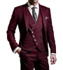Najnowszy przycisk Groomsmen Peak Lapel Wedding Groom Tuxedos Men Garnitury Ślub / Prom / Kolacja Best Man Blazer (Kurtka + Kamizelka + Kamizelka + Spodnie) 538