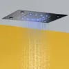 Cabeza de ducha de baño negro 110V ~ 220V Alternando Corriente Colorido Cuarto de baño Top Lluvia y cascada Ducha Set