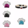 Hurtownie 100 Sztuk / partia 8mm Rhinestones Paw Slide Charm, Fit dla DIY 8mm Bransoletka Nadgarstek Moda Biżuteria