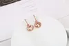 Célèbre Somptueux Trendy Argent 925 Compass Boucles d'oreilles en or rose couleur femmes Boucles d'oreilles Saint Valentin cadeau Bijoux de mariage Hot vente