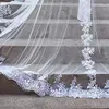 여성 베일 셸 Tulle Lace Applique 3M 우아한 웨딩 카프 신부 롱 트렁크 숄 망토