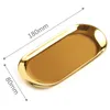 Metal Storage Tray Gold Oval Dotted Fruit Plate Small Items Jewelry Display Tray Mirror