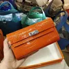 Woman wallet crocodile genuine leather wallets MICAELA Women handbags purses money clip Credit card holder portafoglio portefeuill267R