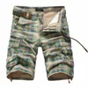 Högkvalitativ England Style Summer Mäns Army Cargo Work Casual Bermuda Plaid Shorts Men Fashion Classic Övergripande Match MMA Shorts