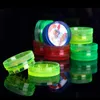 30mm 2-piece Mini Herb Grinder Smoking Accessory 24ps/lot 2 Layers Hard Plastic Acrylic Tobacco Grinders Muller Spice Crusher with Stickers