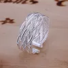 Epacket DHL Überzogenes Sterlingsilber Kleiner Maschenring DHSR23 US-Größe offen Einstellbar; Unisex-Bandringschmuck aus 925er Silber