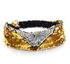 Faccina Sirena Sequins Seafands Girls Reversible Shinny Hairband Stretchy Capelli Anelli anelli accessori per capelli Party Headwear Bandanas C5757