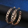 Molinuo 42-45mm Popular hoop Earrings With CZ link chain desgin Circle Earrings GOLD color fashion Big Circle For Women