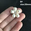 Горячие продажи 100 шт. IVORY Pearls Rhinestones Кнопки Metal Свадебные приглашения Украсить Кнопка Блестящие Волосы Цветочный Центр Скрапбукинг