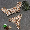 Bikinis set style mode kvinnor sexig leopard bikini push-up vadderad badkläder baddräkt badande beachwear set1