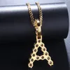 Iced Out Letter Pendant Necklace Hip Hop Mens Fashion Womens Gold Silver Initial Letters Necklaces