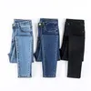 JUJULAND Jeans Mujer Pantalones de mezclilla Color negro Jeans para mujer Donna Stretch Bottoms Pantalones pitillo para mujer Pantalones 8175