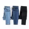 JUJULAND Jeans Pantaloni in denim femminile Colore nero Jeans da donna Pantaloni elasticizzati da donna Pantaloni skinny per pantaloni da donna 8175