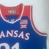 NCAA Kansas Jayhawks #21 Embiid College Basketbal University draagt truien borduurwerk Shirts S-2XL Topkwaliteit gratis verzending