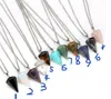 500 pièces bijoux coloré Boho cône naturel cristal pendentif Quartz Chakra pierre de guérison Reiki collier mode femmes filles bijoux fête faveur