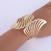 Punk Women Metal Wing Hollow Open Wide Bangle Cuff Irregular Bracelet Armlet Gold Silver Tone Fancy Oranments1849192