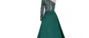 Luxury Dark Green Evening Dresses 2020 One Shoulder Zuhair Murad Dresses Mermaid Sequined Prom Gown With Detachable Train Custom Made 583