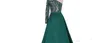 Lyxiga mörkgröna aftonklänningar 2020 One Shoulder Zuhair Murad Dresses Mermaid Sequined Prom -klänning med löstagbart tåg Anpassad M5399219