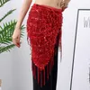 Ny Belly Dance Sexy Sequined Triangle Handduk Midjekedjeställare TASSEL HIP TOLED MAST DANS PRAKTISKA KOSTUMES2050