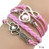 Braccialetti con ciondoli Bracciale in pelle Love Heart Pearl Friendship Infinity