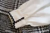 Sweet Bow Pearl Chiffon Белая блузка рубашка + клетчатая шерсть подвеска короткая набор 2 частей на нарядов для женщин лето топ широкие брюки для ног набор CX200702