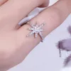 ビクトリアIns Luxury Jewelry 925 Sterling Silver Pave White Sapphire CZ Diamond Eternity Ring Gemstones Party Women Wedding Star RI2977
