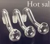 Tubo de queimador de óleo de vidro grosso 10mm 14mm 18mm Masculino Feminino pyrex queimador de óleo claro tubo de água curva para fumar bongs de água