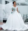 2020 nouveauté robe De bal en Satin blanc robes De mariée De pays robes De mariée robes De mariée princesse plage robes De mariée