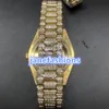 Montre-bracelet pour hommes avec diamants de glace complets styles de rap hip-hop montres en diamant mode vente chaude double calendrier montres mécaniques automatiques