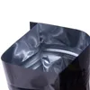 7 Größen erhältlich Schwarz 100 Stück/Lot Aluminiumfolien-Verpackungsbeutel Heißsiegel-Probenpakete mit Reißverschluss wiederverschließbare Mylar-Aufbewahrungstasche mit Reißverschluss in Lebensmittelqualität